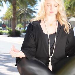 Photo of Mallory in meditation